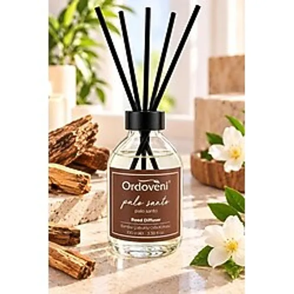Ordoveni Palo Santo Kokulu Bambu Çubuklu Oda Kokusu 100 ml Ferah ve Aromatik Palo Santo Kokusu Uzun Süre Etkili Oda Kokusu Çubuklu Koku Difüzörü Ev, Ofis ve Yaşam Alanları İçin
