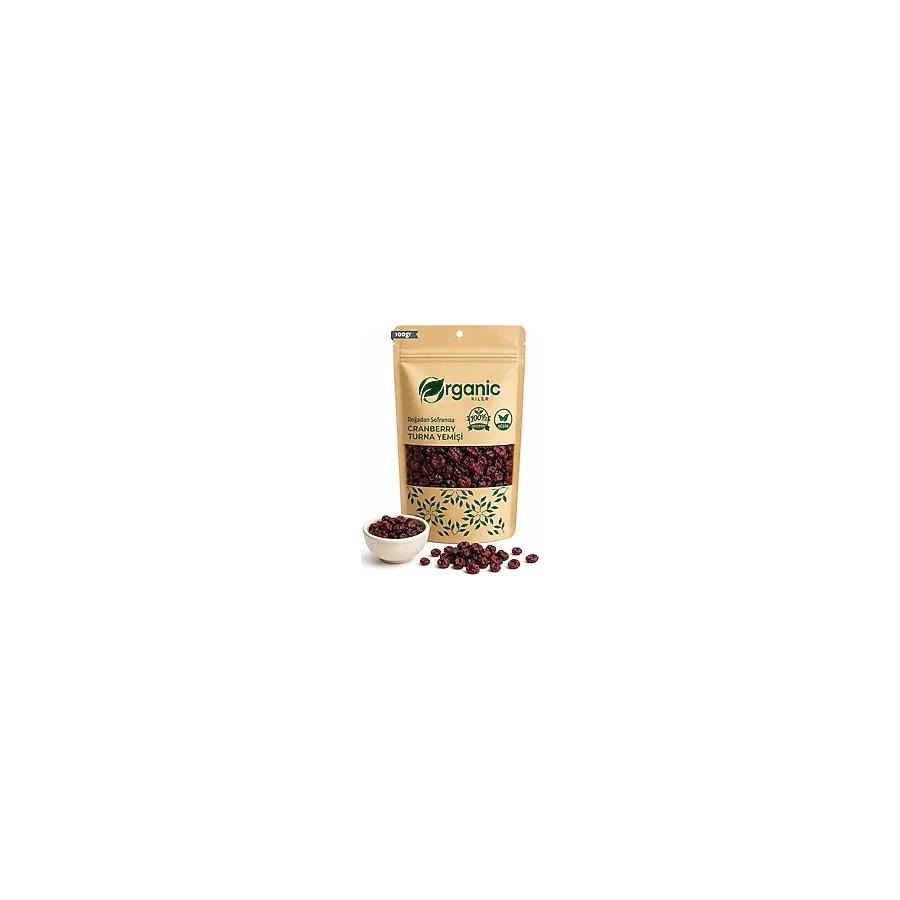 Organic Kiler Doğal Katkısız Turna Yemişi ( Cranberry ) 100 gr Antioksidan Zengin Kurutulmuş Meyve
