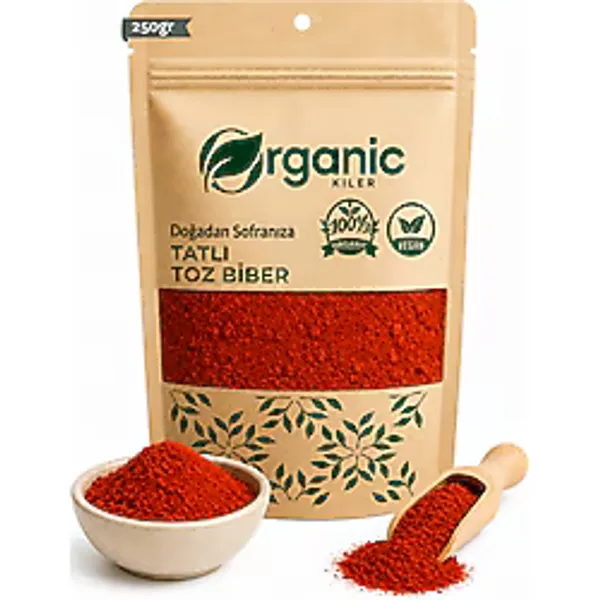 Organic Kiler Kırmızı Tatlı Toz Biber 250GR - Katkısız & Doğal - 250 gr
