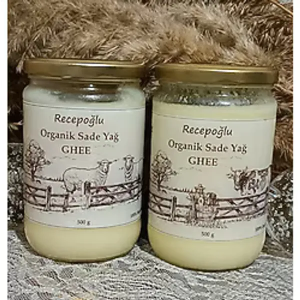 Organik Köy Sade Yağ Sarı Yağ Saf Tereyağ Ghee Laktozsuz Inek & Koyun Toplam 1000 G - 1 kg