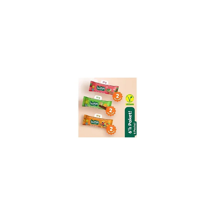 Organik Vegan Çilek Kayısı ve Mango Yulaf Bar Atıştırmalık Paketi - 6 adet (3 çeşit)