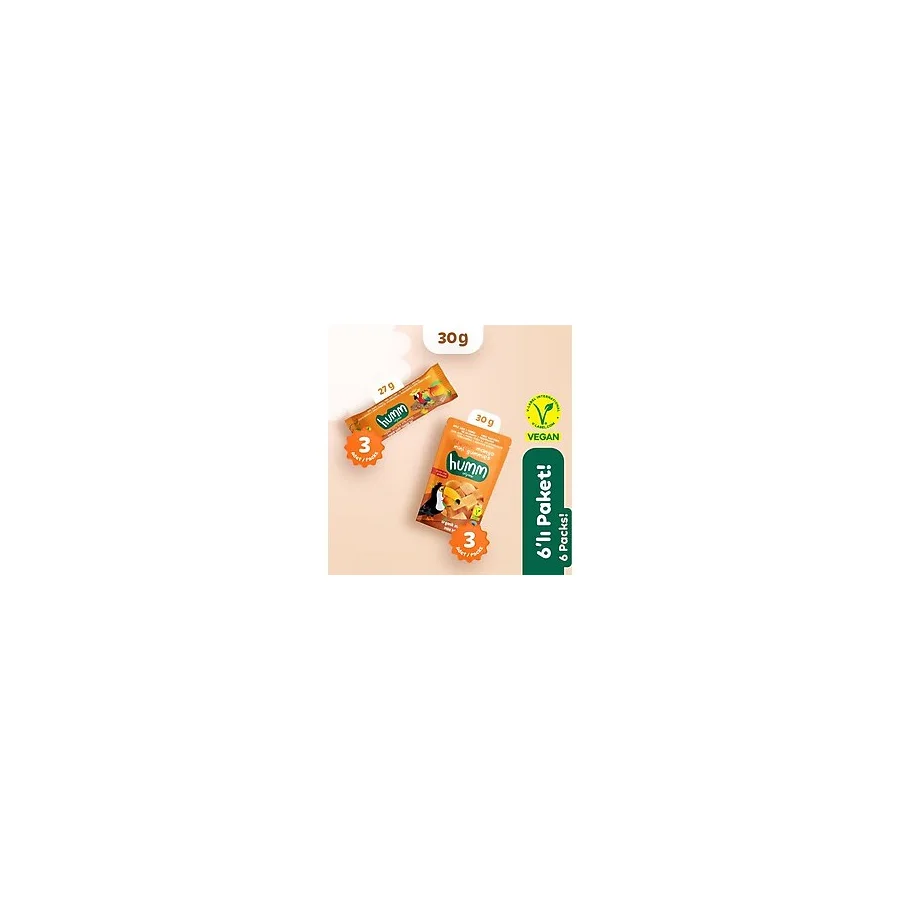 Organik Vegan Mangolu Meyveli Küp & Yulaf Bar Atıştırmalık Paketi - 6 adet (2 çeşit) PIN Hediyeli!