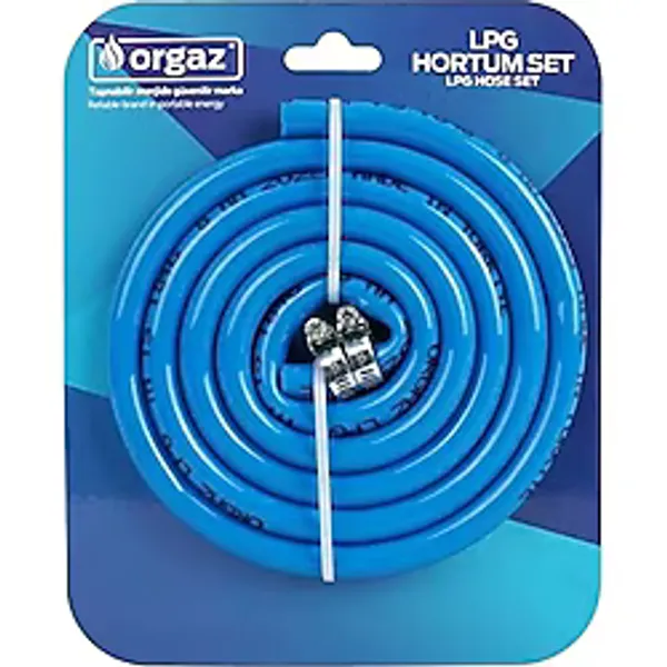 Orgaz Lpg Hortum Seti 0,8 Mm 1.65 Cm Mavi (tüp Hortumu Ve Kelepçesi)