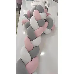 Örgü Korumalık 240 Cm 3'lü Örgü Beşik Koruyucu Pembe