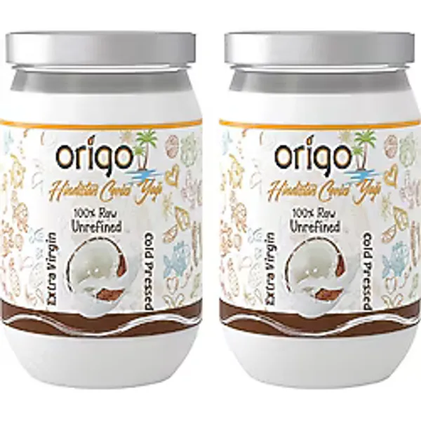 Origo Soğuk Sıkım Hindistan Cevizi Yağı 660 ml 100% Doğal Cam Kavanozda Yenilebilir İki Adet
