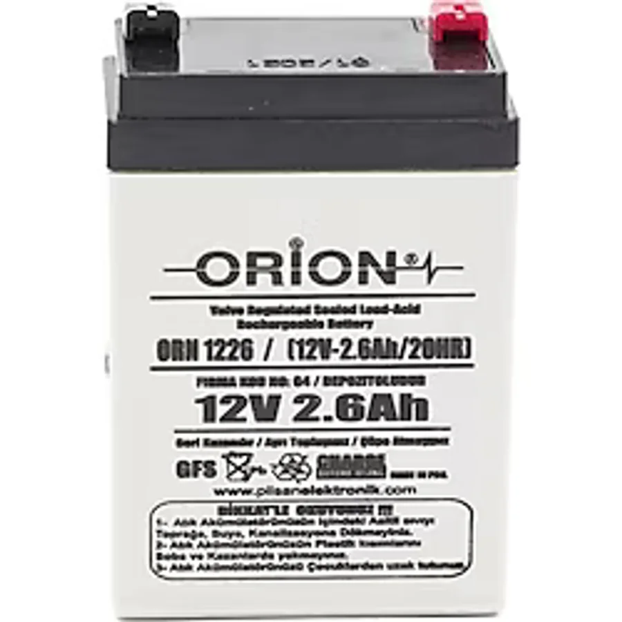 Orion 12v 2.6ah Bakımsız Kuru Akü