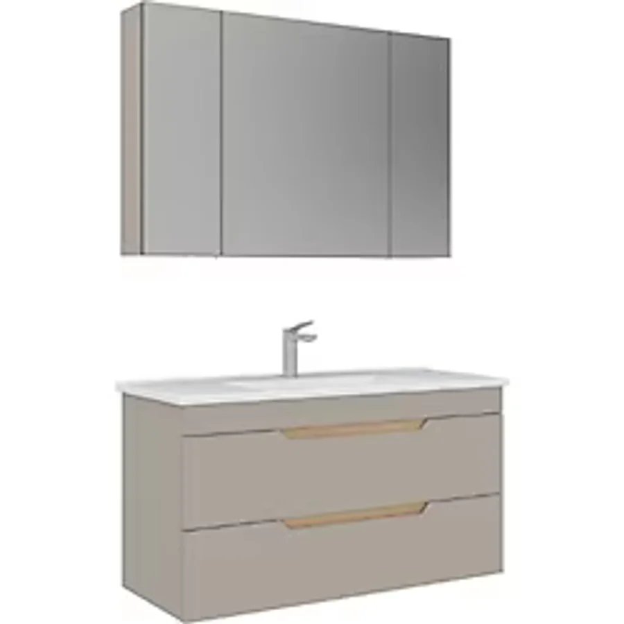 Orka Lena 100 Cm Mat Beyaz Çekmeceli Banyo Dolabı Takımı Ve Boy Dolabı