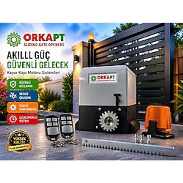 Orka Pt 1500 Otomatik Sürgülü Yana Kayar Bahçe Garaj Kapı Motoru ( Kit Paket )