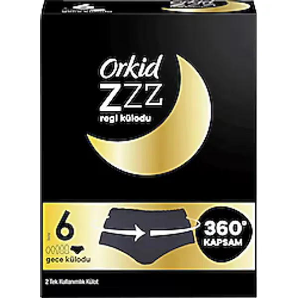 Orkid ZZZ Gecelik Tek Kullanımlık (Boy 6) Regl Külodu 2'li