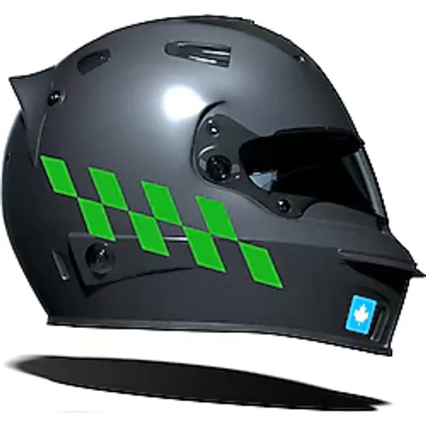 Orman Yeşili Damalı Kask Motosiklet Sticker Takımı Çınar Extreme