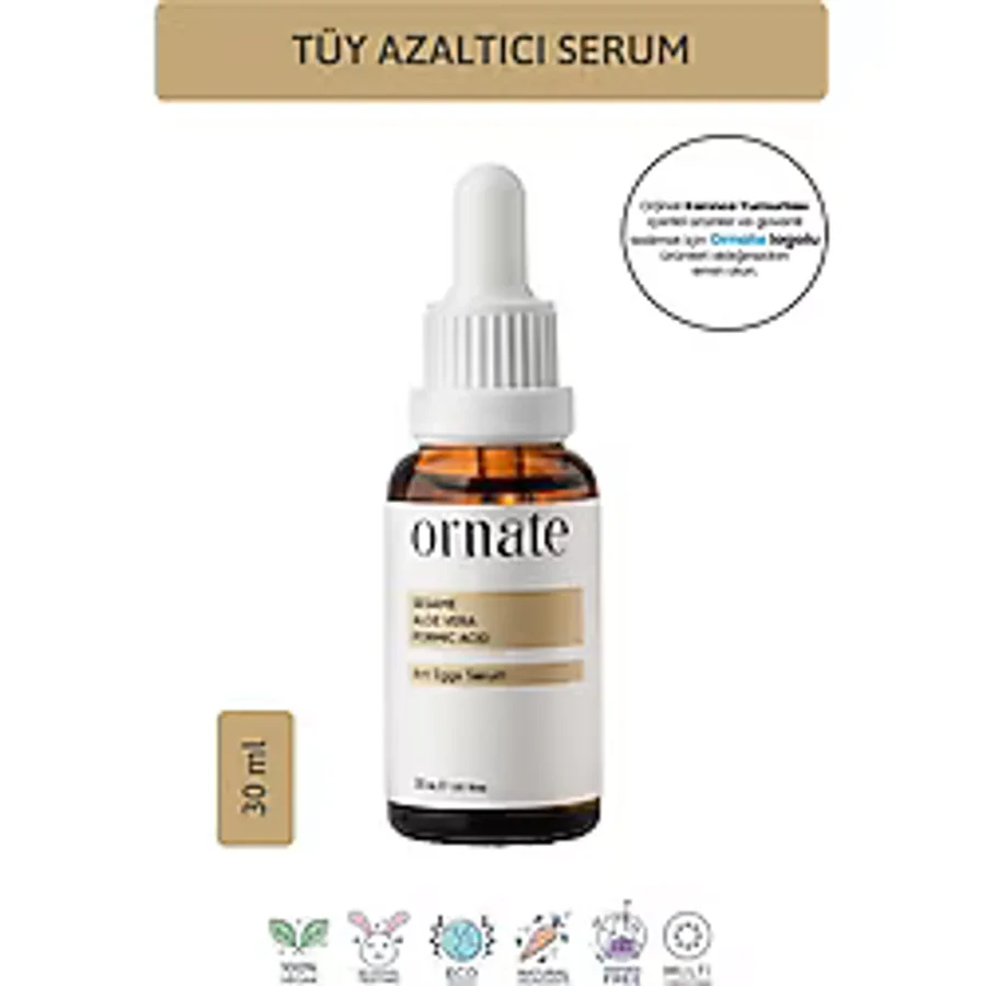 Ornate Karınca Yumurtası Yağlı Tüy Azaltıcı ve Dökücü Serum 30ML %5 Formic Acid + %10 Aloe Vera