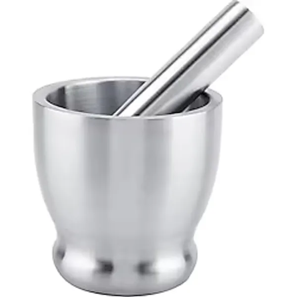 Orret Home 304 Paslanmaz Çelik Havan Seti - Kaymaz Tabanlı,Sarımsak Ezici, Baharat ve Ot Öğütücü, Profesyonel Mutfak Gereci, Kolay Temizlenebilir Ergonomik Tasarım (Ø 12,5 Cm)