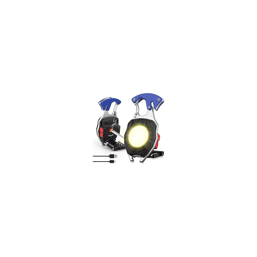 Orret Home Çok Fonksiyonlu Mini El Feneri - COB Anahtarlık Tipi, 6 Modlu 800 Lümen Işık, USB Type-C Şarjlı, Kamp Ateş Başlatıcı, Düdük, Jilet, Şişe Açacağı, Acil Durum ve Outdoor Kullanım İçin