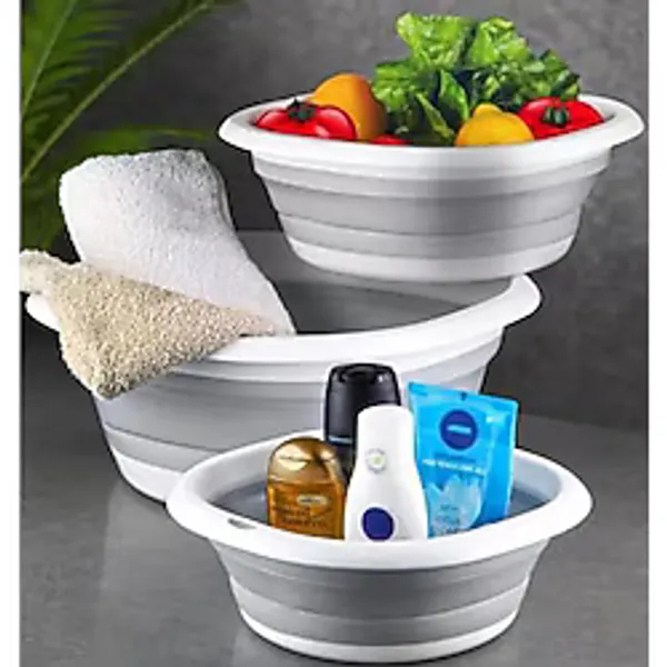 Orret Home Katlanabilir Silikon Badya,Akordiyon Plastik Leğen,Katlanabilir Leğen (25X25)