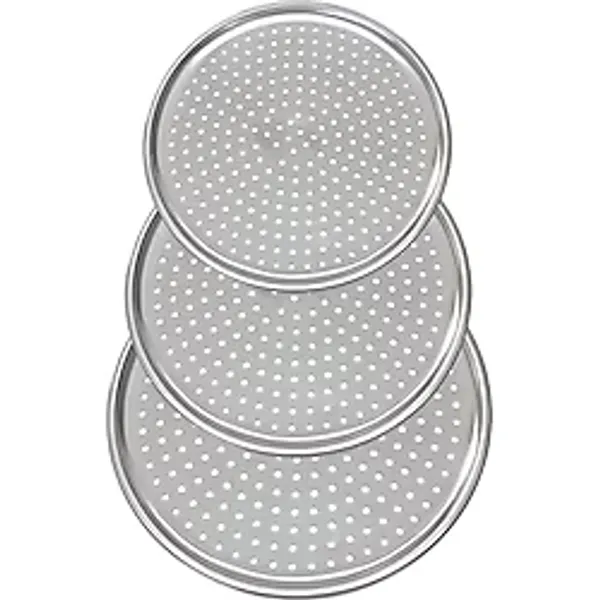 Orret Home Paslanmaz Çelik Pizza Tepsisi,Delikli Lahmacun Ve Pizza Tavası,Fırın Tepisisi (32 Cm)