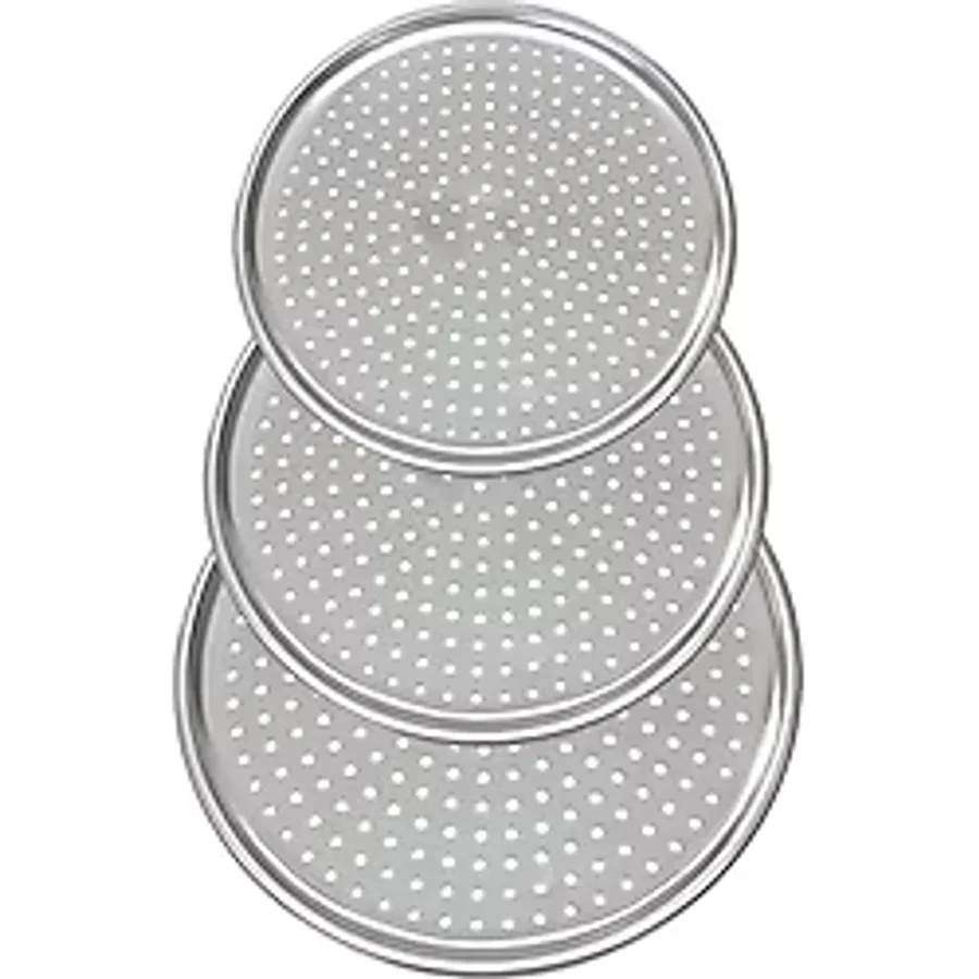 Orret Home Paslanmaz Çelik Pizza Tepsisi,Delikli Lahmacun Ve Pizza Tavası,Fırın Tepisisi (28 Cm)
