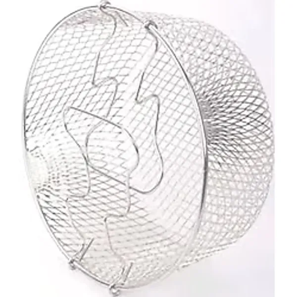 Orret Home Paslanmaz Metal Tel Fritöz Süzgeci Kulplu Kızartma Tenceresi Uyumlu Fritöz Teli Yağ Süzdürme ve Kızartma Aparatı (22 Cm)