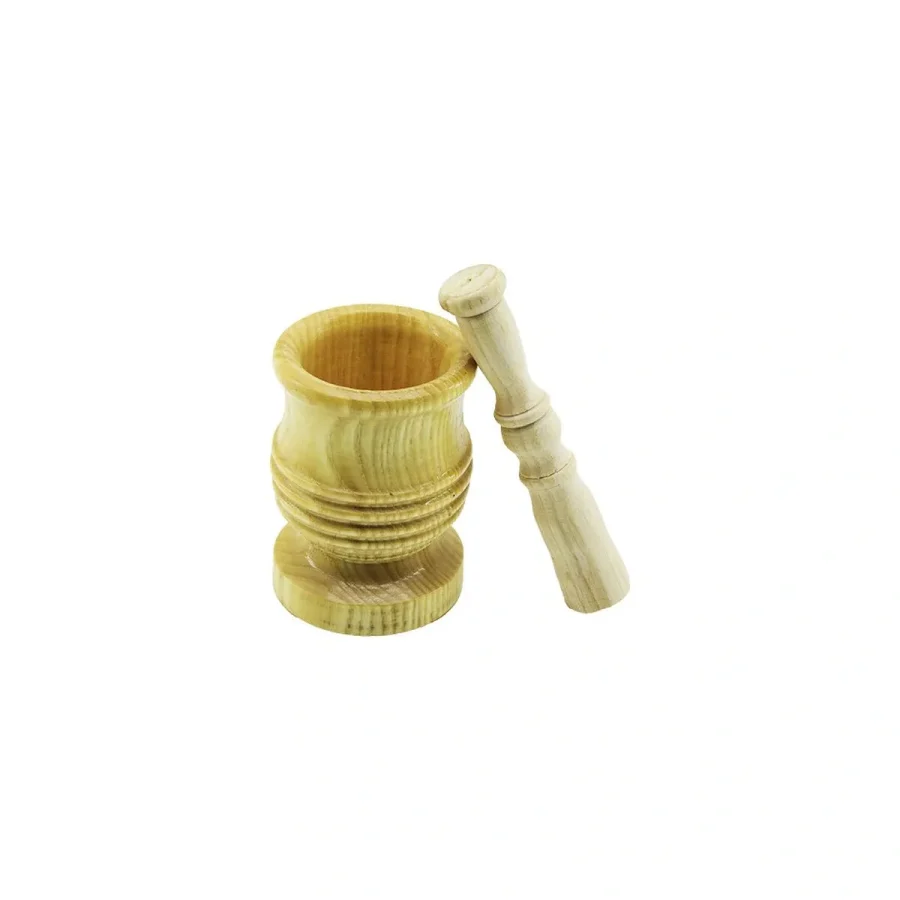 Orta Boy Lüx Ahşap Havan Sarımsak Dövecek Ç: 7.3Cm--D: 6.5Cm--Y: 10.5Cm Fileli Ambalaj (5365)