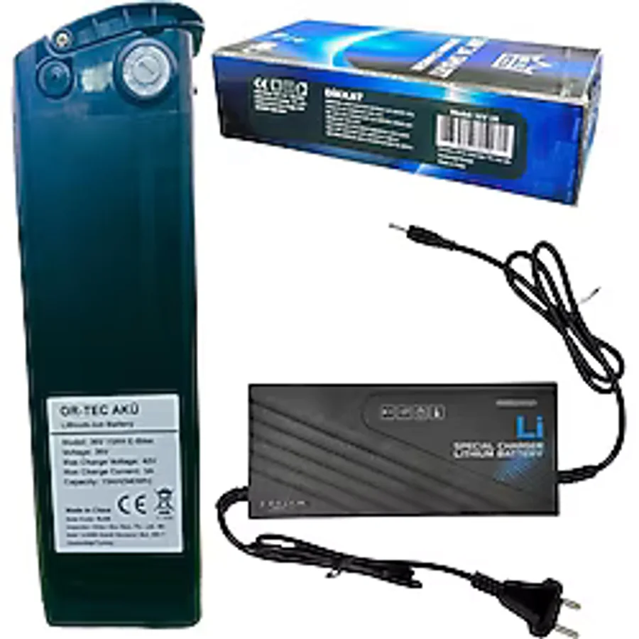 ORTEC RKS Elektrikli Bisiklet Bataryası 36V 15Ah ve 36V 2A Lityum Li-Ion Akıllı Elektrikli Bisiklet Şarj A