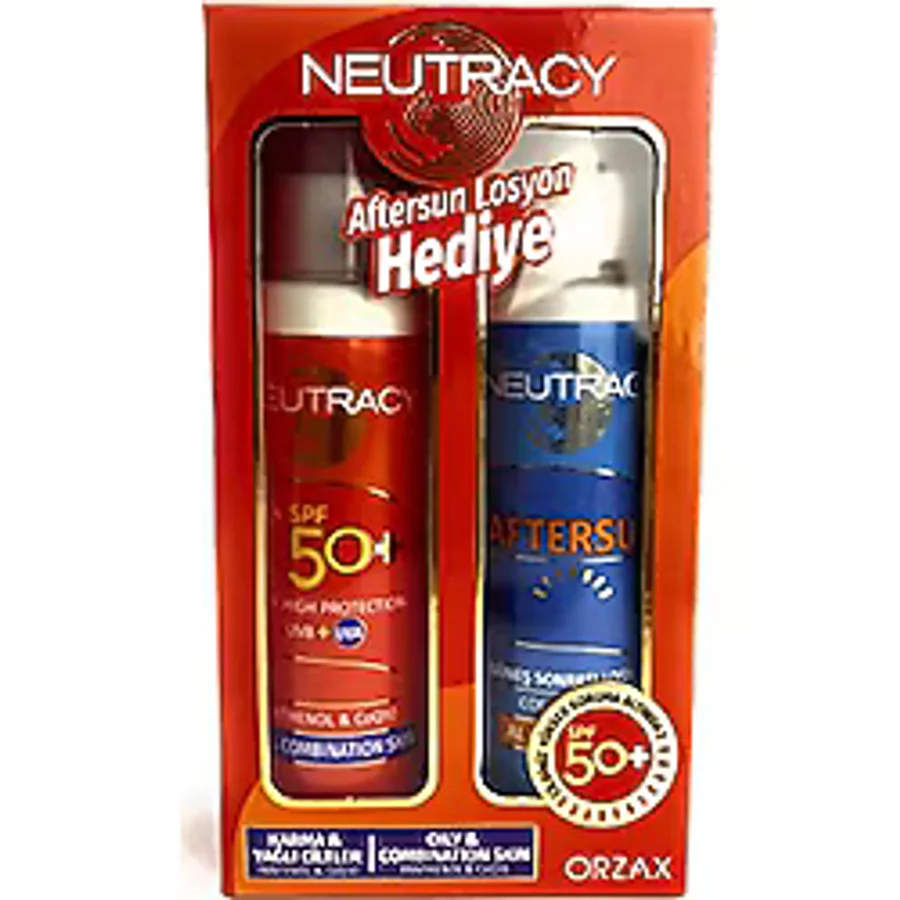 Orzax Neutracy Güneş Koruyucu Set Karma & Yağlı Ciltler İçin - Güneş Kremi SPF50+ 150 ml + After Sun Losyon 150 ml