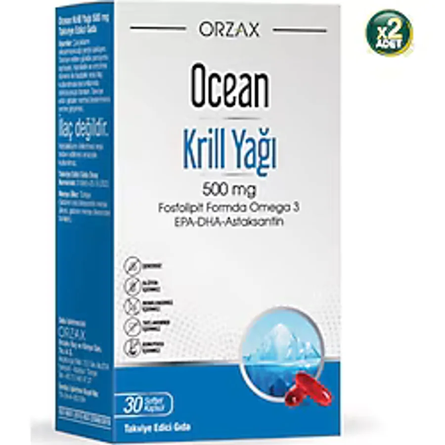 Orzax Ocean Krill Oil 500 Mg 30 Kapsül 2 Adet