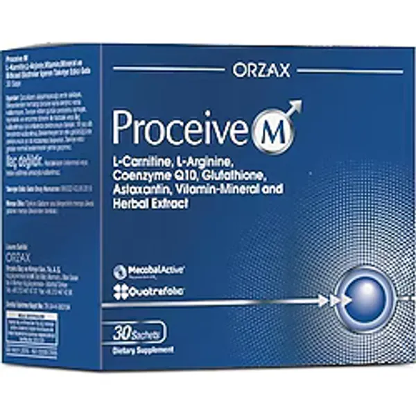 Orzax Proceive M 30 Saşe L-Carnitine, L-Arginine ve Vitamin-Mineral İçeren