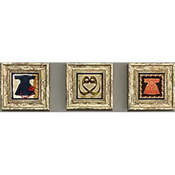 Oscar Stone Decor Çerçeveli Taş Duvar Dekoru 20 x 20 cm 3 lü set Kaftan Vav