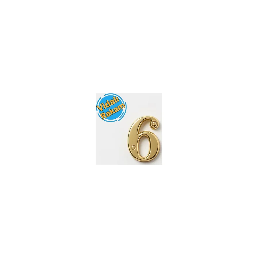 Osena Metal Vidalı Kapı Numarası Gold 6 Numara