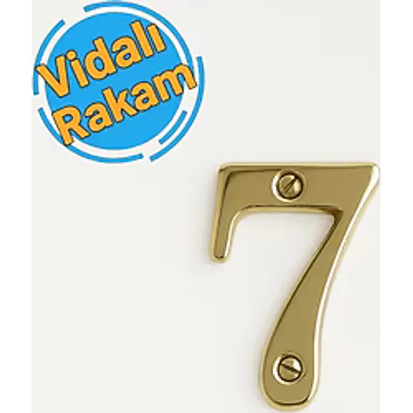Osena Metal Vidalı Kapı Numarası Gold 7 Numara