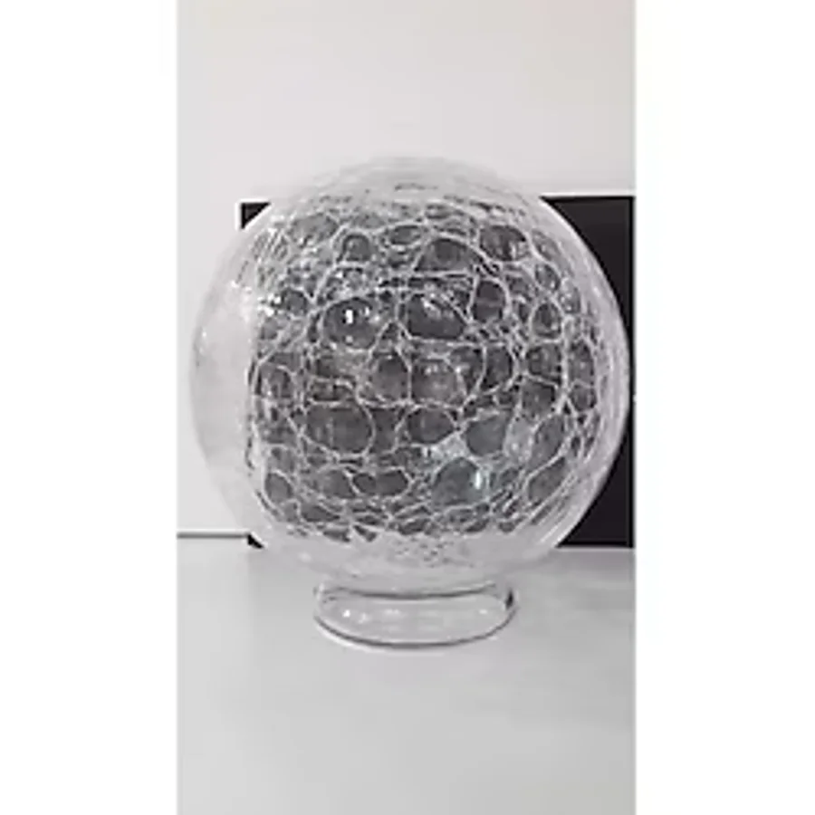 Osmanlı Avize Camı Şeffaf Büyük Çatlak Desenli(Çap 20 Cm-Boyu 20 Cm-Ağız Çapı 9,