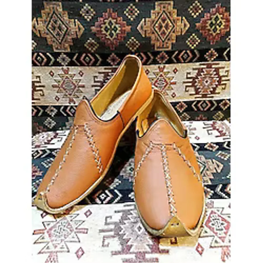 Osmanlı Yemeni Dünyası Yemeni (Çarık), Osmanlı Yemeni Dünyası, Deri Yemeni, Taba Renk. - 00Taba - 45