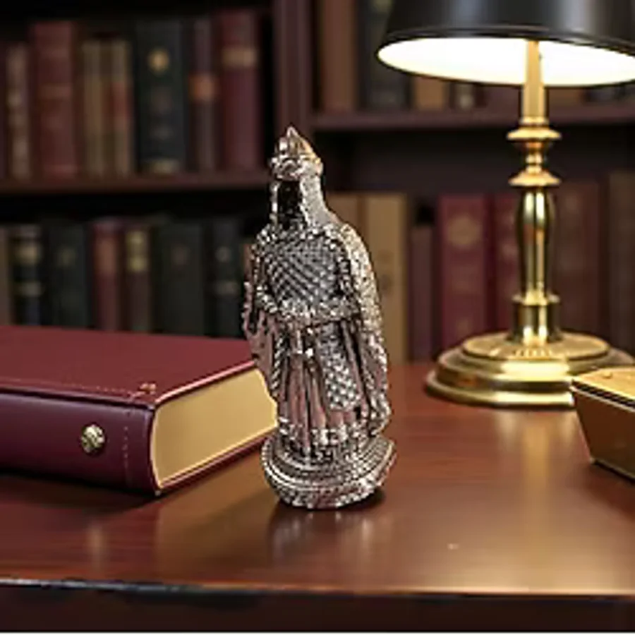 Osmanlı Zırhlı Asker Dekoratif Biblo - Metal Görünümlü Masa Üstü, Ofis & Kitaplık Heykeli