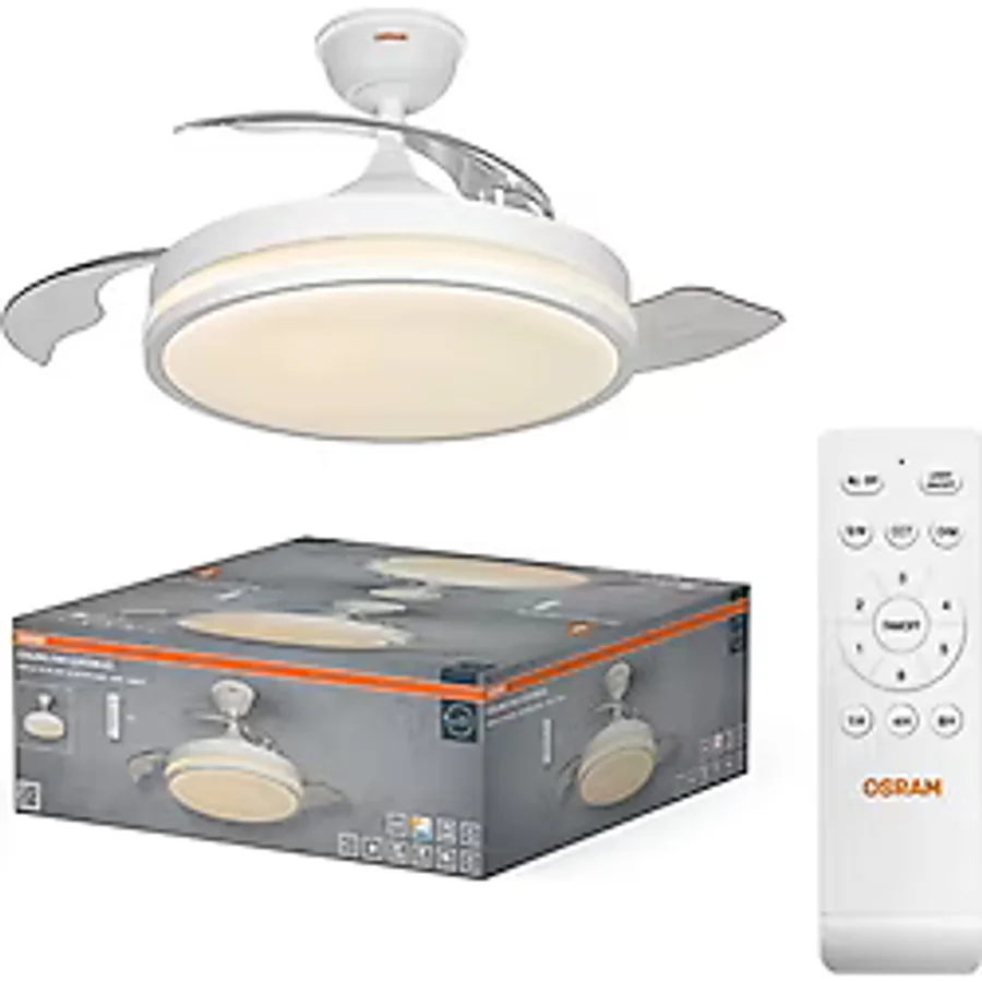 Osram Ceiling Coromuel 60W 3000K/4000K/6500K 2600LM Dim Edilebilir Açılır Kapanır Pervane Kumandalı Beyaz Tavan Vantilatörü