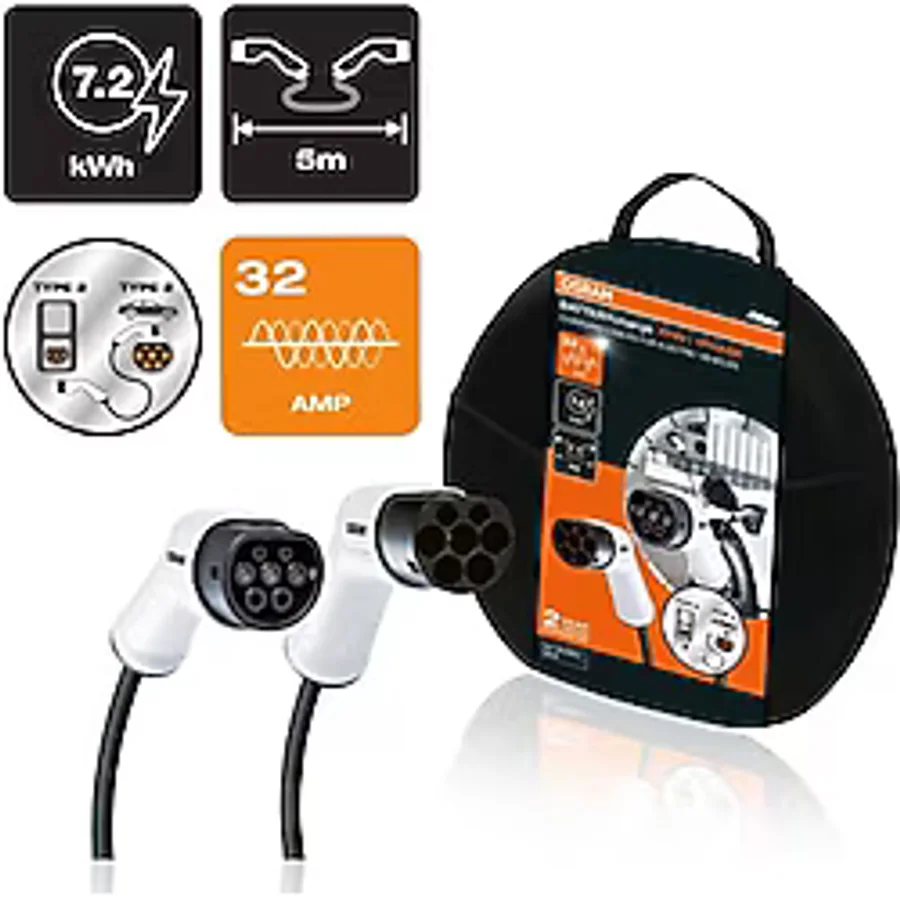 Osram Ev-Şarj Kablosu 5M, Tip 2 İla Tip 2, 1 Faz 32A