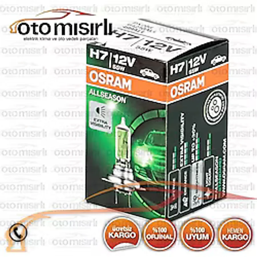 OSRAM H7 ALLSEASON SUPER +%30 KOLORMATİK KAR VE SİS İÇİN ÖZEL