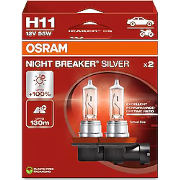 Osram Night Breaker Silver H11 64211NBS 55 W 2'li Oto Ampul