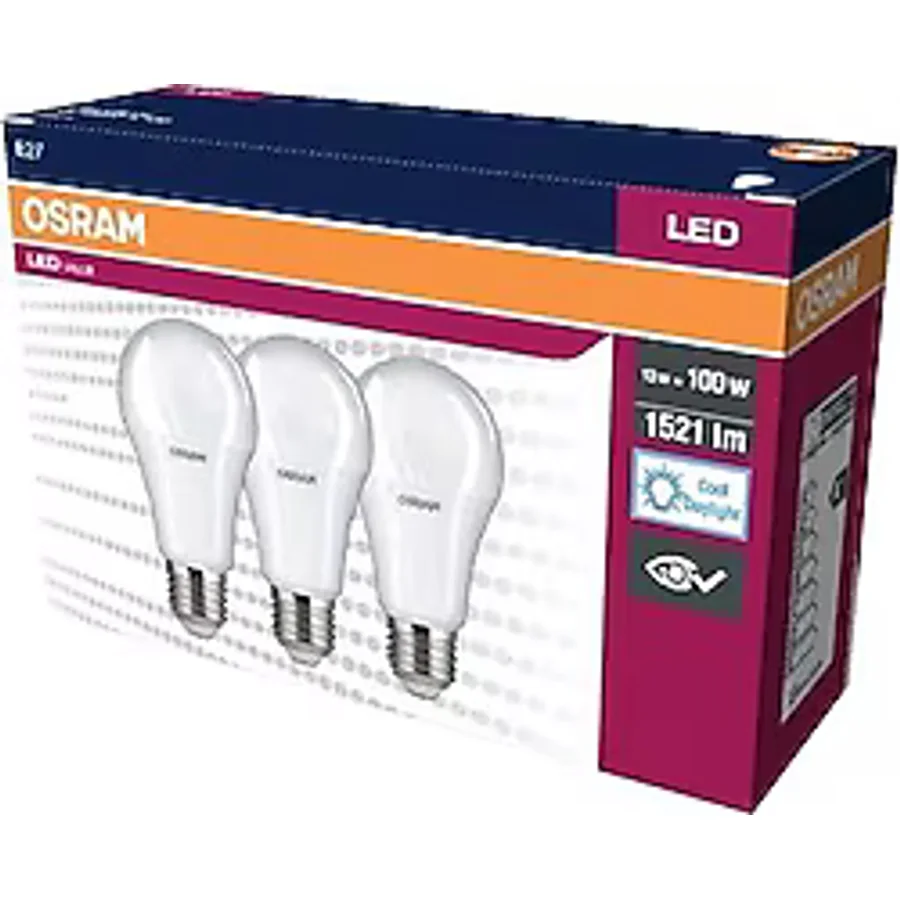 Osram Value Beyaz Işık 13 W-100 W E27 3'lü LED Ampul