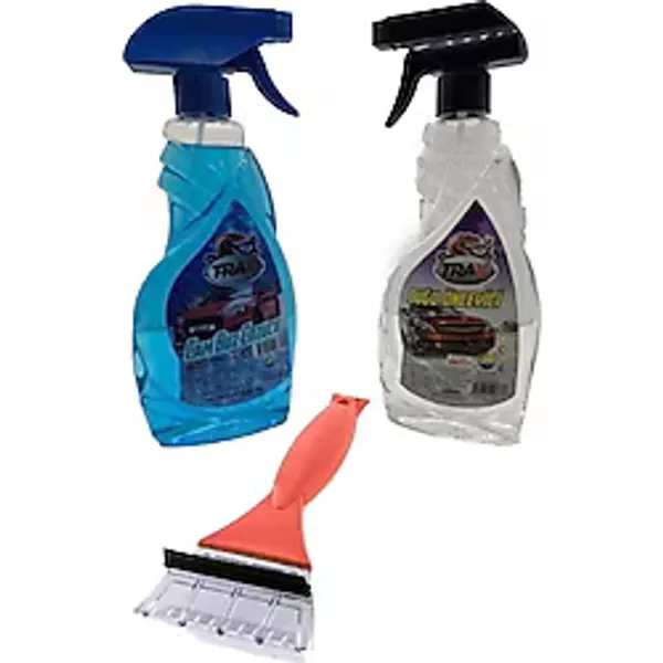 Oto Cam Buz Çözücü Sprey (500 Ml) + Araç Buğu Önleyici (500 Ml)+ Araba Buz Kazıyıcı Oto 3'Lü Kış Set