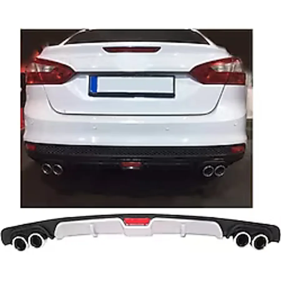 OTO H.İ.T. FORD FOCUS 3 UYUMLU BODY KİT DİFÜZÖR 4 ÇIKIŞ GRİ YUVARLAK