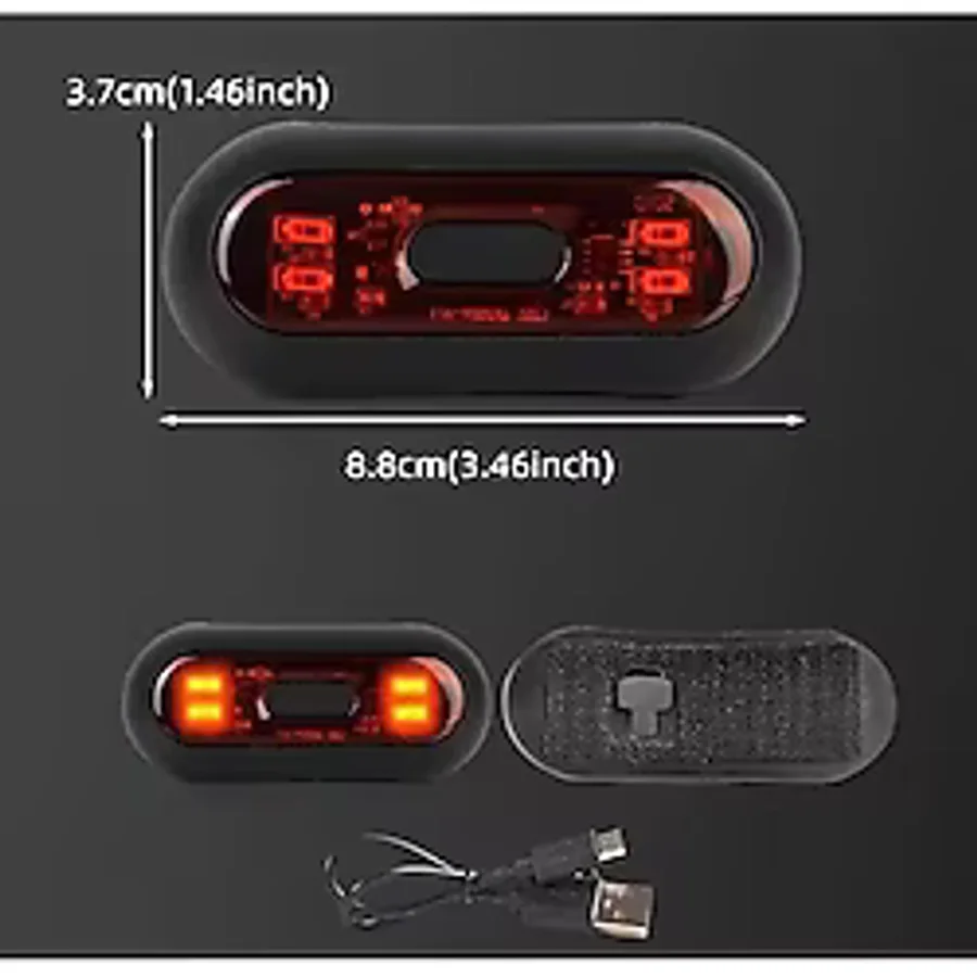 Oto Mutluluk Kask Arkası Uyarı LED Işığı - Kask Ledi - Gece Kask Ledi