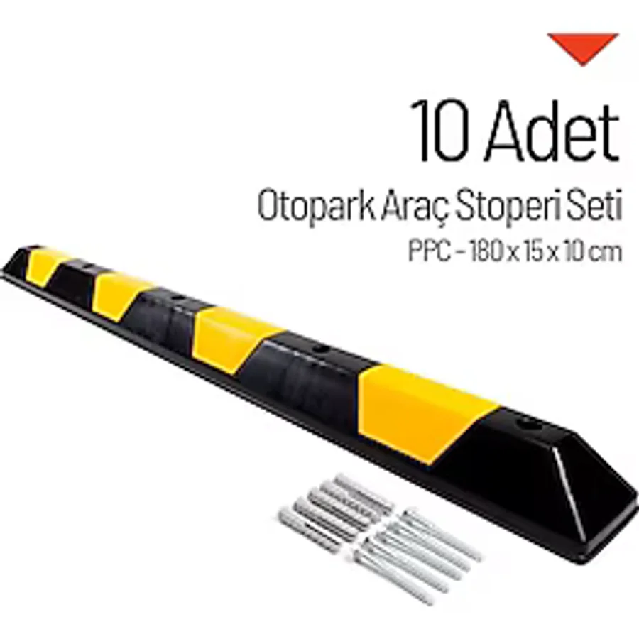 Oto Park Araç Stoperi PPC 180x15x10 cm 10 Adet