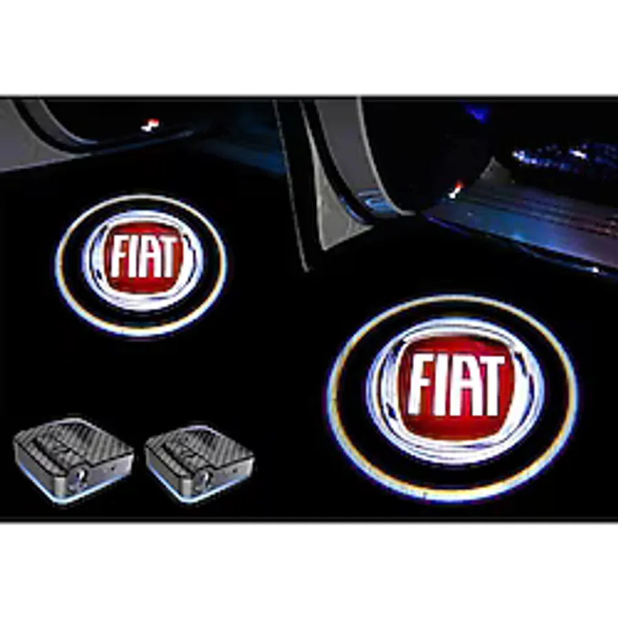 Otoaction OTOACTİON Fiat Araçları İçin Pilli Yapıştırmalı / MEsafe Sensörlü Kapı Altı Led Logo / Projektör
