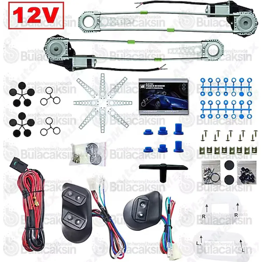 Otomatik Cam Kaldırma Motoru Komple Set 2 Cam için