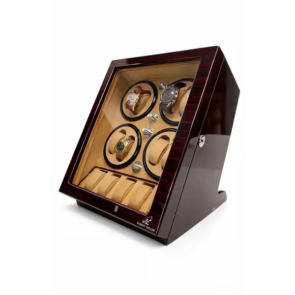 Otomatik Saat Kurma Kutusu Watch Winder Piano Brown 8 5