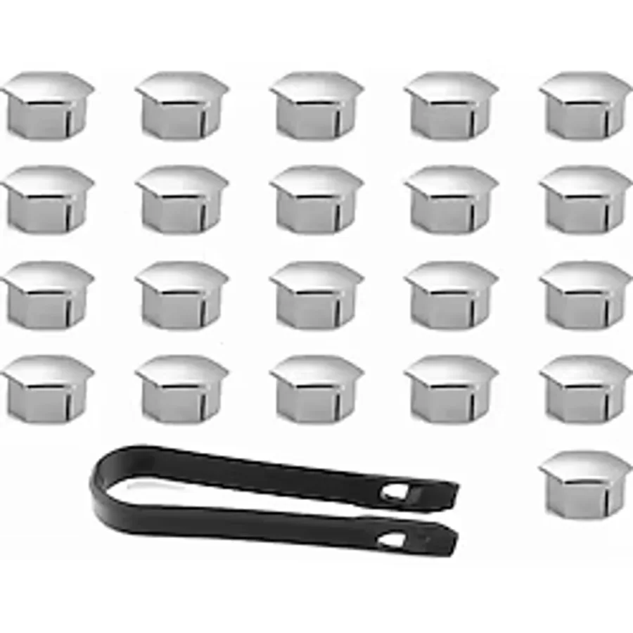 Otozet - Vw Bora Bijon Civata Kapağı Krom Renk 21 Parçalı Set 17mm 1999 - 2005