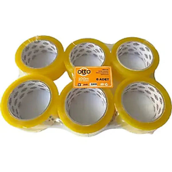 Otto Akrilik Şeffaf Koli Bandı Bant 45Mmx100 Metre 6'Lı Paket