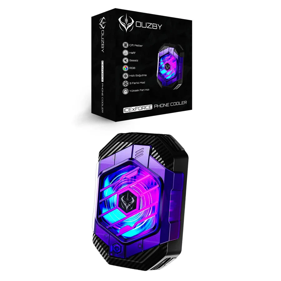 OUZBY Ice x Force Telefon Soğutucu Fan - 27 Watt Yarı Iletken Hızlı Soğutucu Radyatör