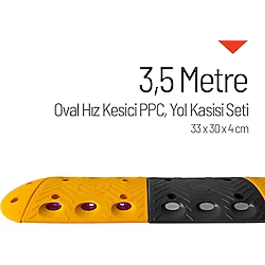 Oval Hız Kesici PPC, Kapaklı Yol Kasisi Set - 3,5 Metre
