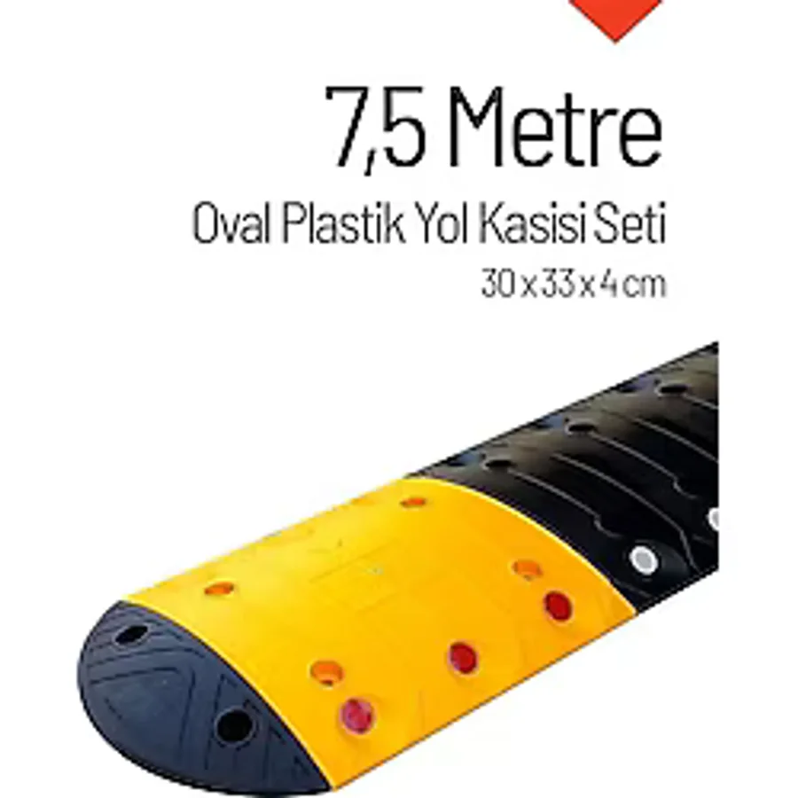 Oval Plastik Hız Kesici Set, Yol Kasisi 7,5 metre