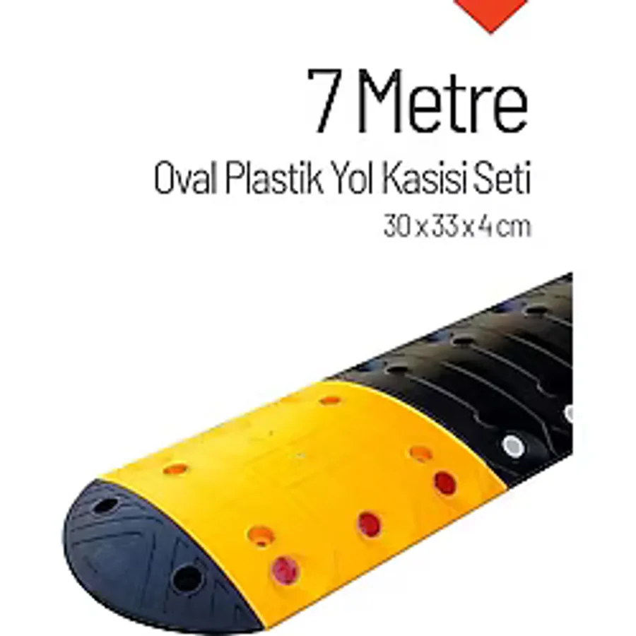 Oval Plastik Hız Kesici Set, Yol Kasisi 7 metre